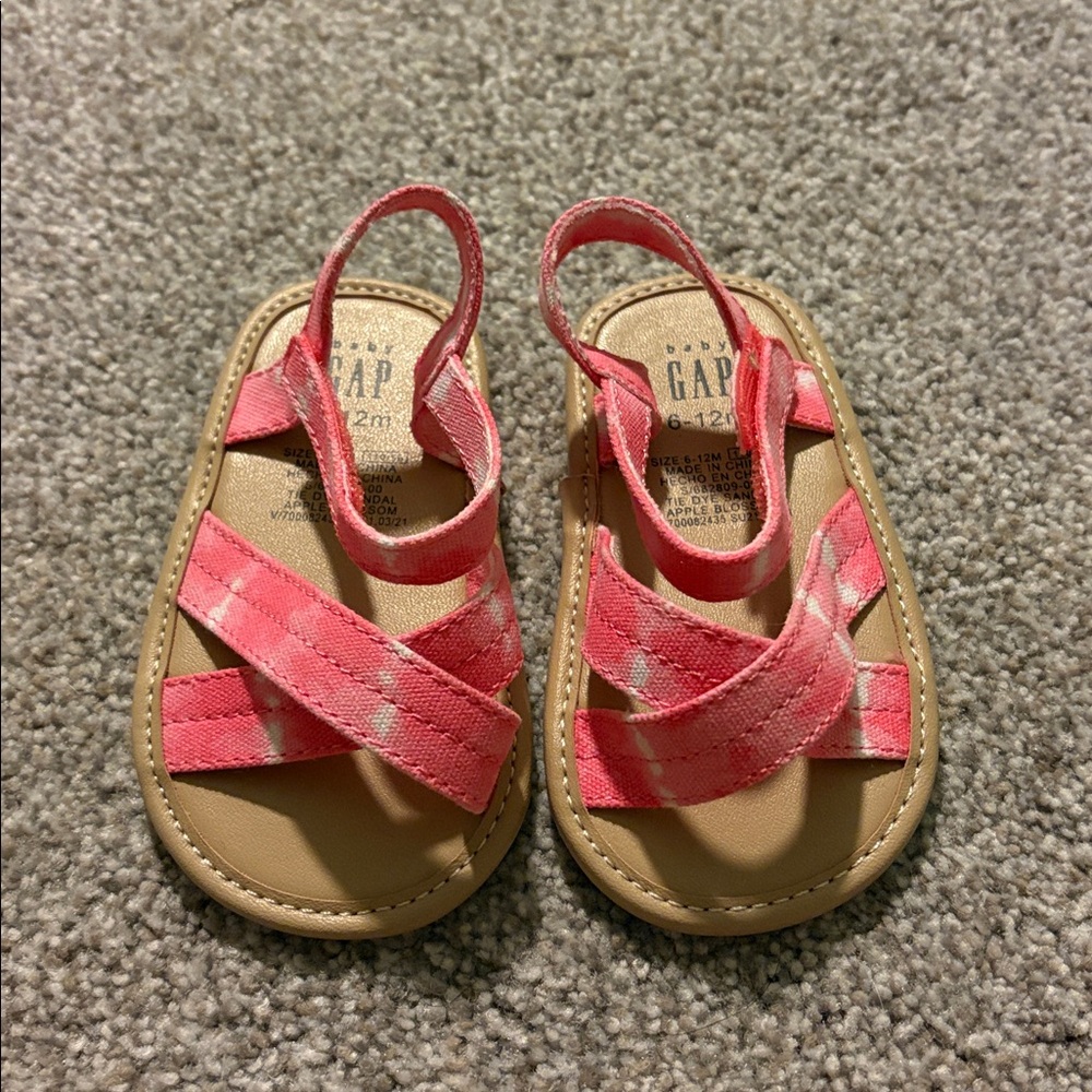 GAP Pink and White Baby Sandals